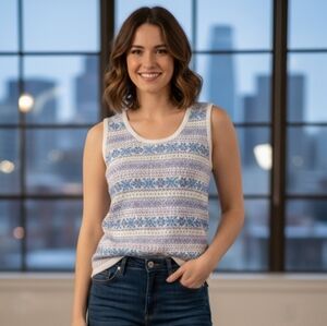 Vintage 80s Womens Sweater‎ Cottage Cozy Vest Size Large 42